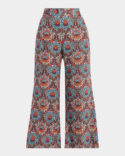 Smythe Cropped Side-zip Pants In Multi