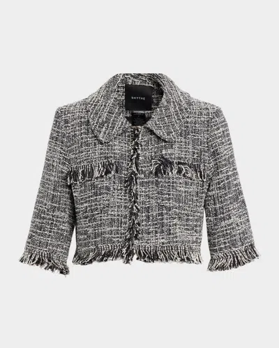 Smythe Cropped Sleeve Tweed Mini Jacket