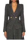 Smythe Crossover Blazer In Black Tweed In Gray