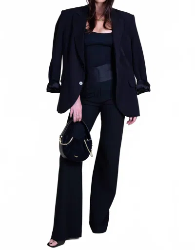Smythe Cumberbund Pant In Black Pique In Blue