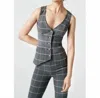Smythe Waistcoat Vest In Grey/pink Windowpane In Gray