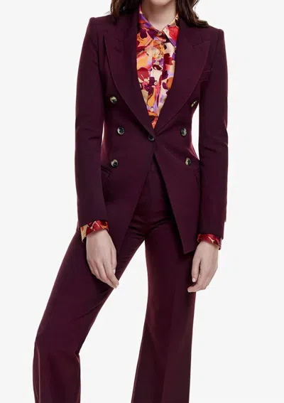 Smythe Double-breasted Blazer In Plum In Red