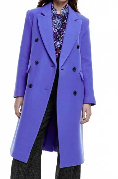 Smythe Double-breasted Wool Overcoat In Iris In Blue