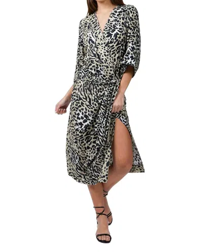 Smythe Drop Waist Kimono Dress In Leopard In Multi