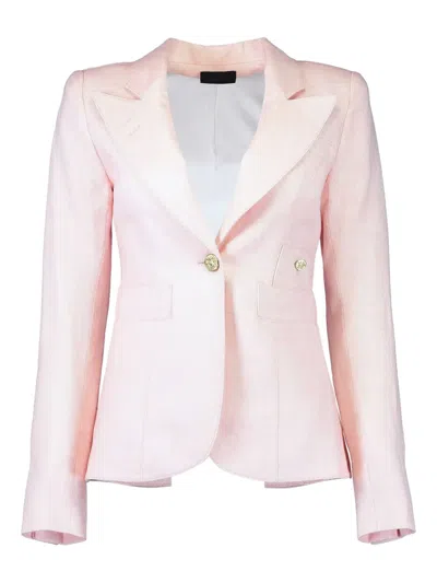 Smythe Duchess Button-detail Linen Blazer In Pink