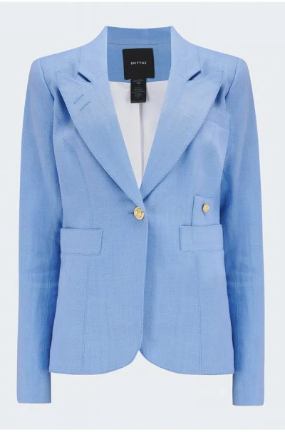 Smythe Duchess Linen Blazer In Periwinkle In Blue