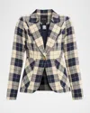 Smythe Duchess Plaid Patch Pocket Blazer In Blue
