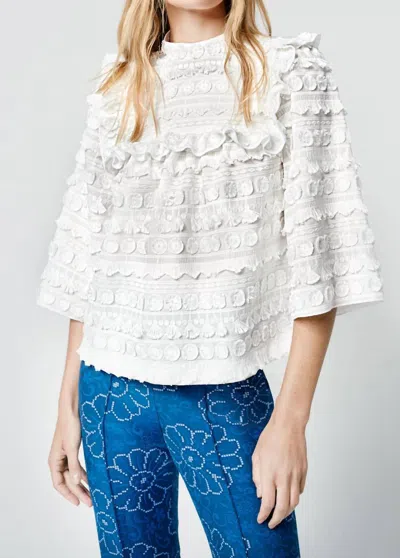 Smythe Embroidery Detail A Line Blouse In Ivory In White