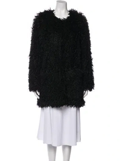 Pre-owned Smythe Faux Fur Coat In Black