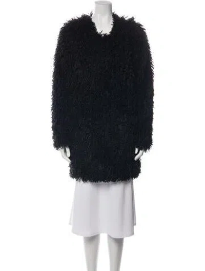 Pre-owned Smythe Faux Fur Coat In Black