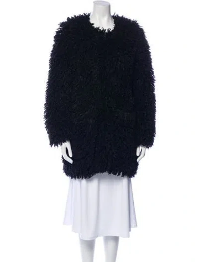 Pre-owned Smythe Faux Fur Coat In Blue