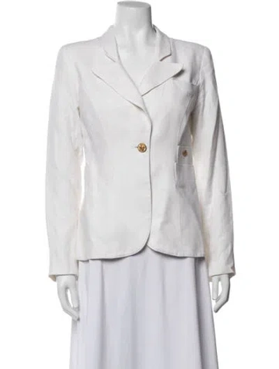 Pre-owned Smythe Faux Shearling Blazer In White