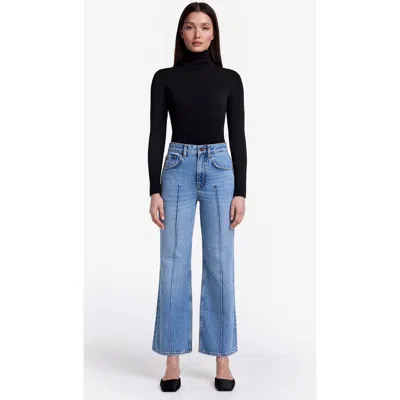 Smythe Finch High Rise Cropped Bootcut Jean In Blue
