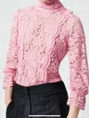 Smythe Scalloped Lace Top In Flamingo In Pink