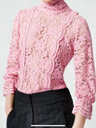 Smythe Flamingo Scalloped Lace Top In Pink