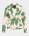 Smythe Floral One-button Blazer In Green Floral