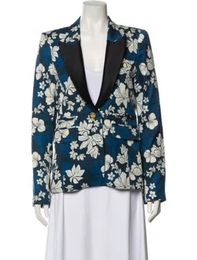 Pre-owned Smythe Floral Print Blazer In Blue