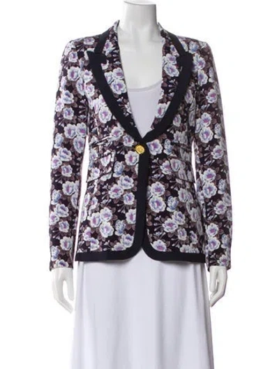 Pre-owned Smythe Floral Print Blazer In Blue