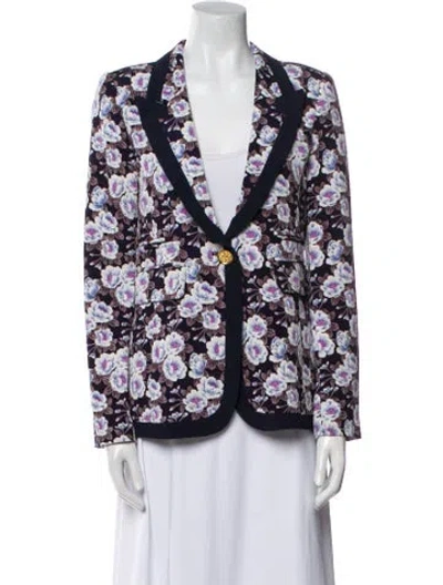 Pre-owned Smythe Floral Print Blazer In Blue