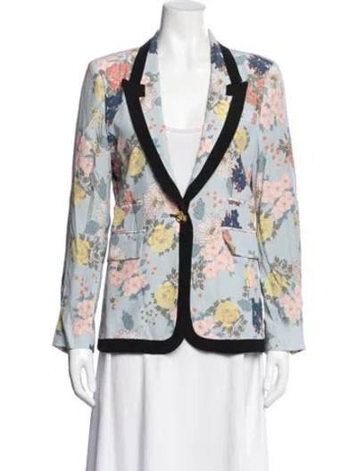 Pre-owned Smythe Floral Print Blazer In Blue