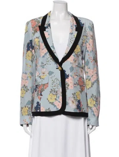 Pre-owned Smythe Floral Print Blazer In Blue