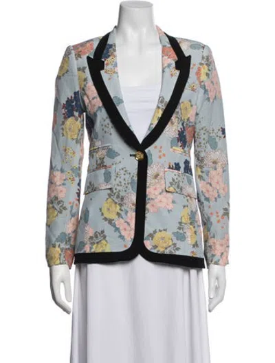 Pre-owned Smythe Floral Print Blazer In Blue