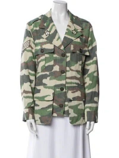 Pre-owned Smythe Floral Print Blazer In Green