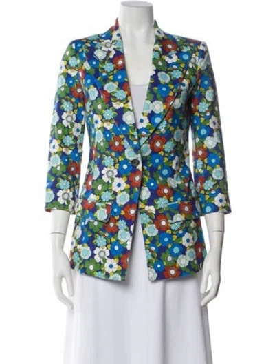 Pre-owned Smythe Floral Print Blazer In Multi