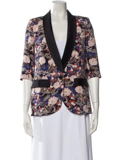 Pre-owned Smythe Floral Print Blazer In Multi