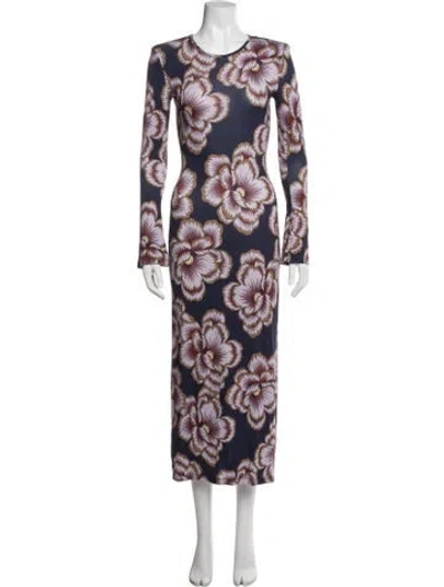 Pre-owned Smythe Floral Print Long Dress In Multi