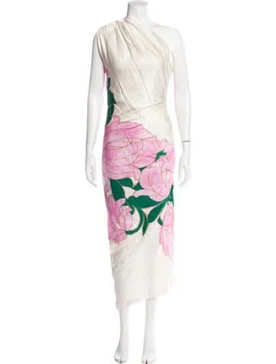 Pre-owned Smythe Floral Print Long Dress In Pink