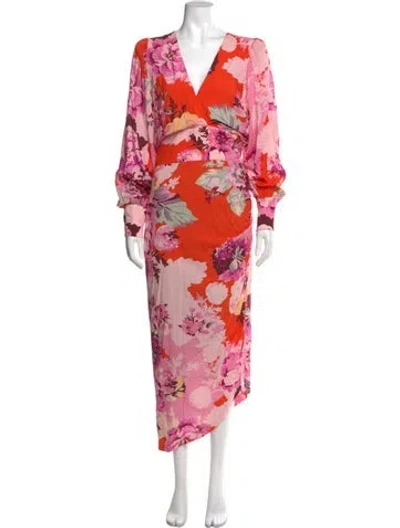 Pre-owned Smythe Floral Print Long Dress In Pink