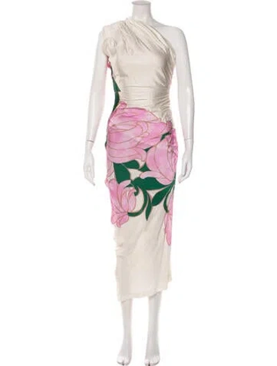 Pre-owned Smythe Floral Print Long Dress In Pink