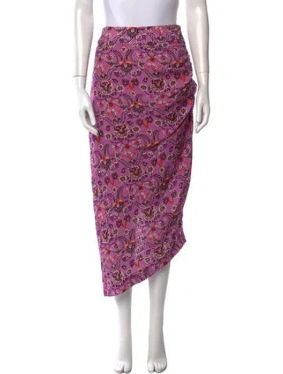 Pre-owned Smythe Floral Print Midi Length Skirt In Purple