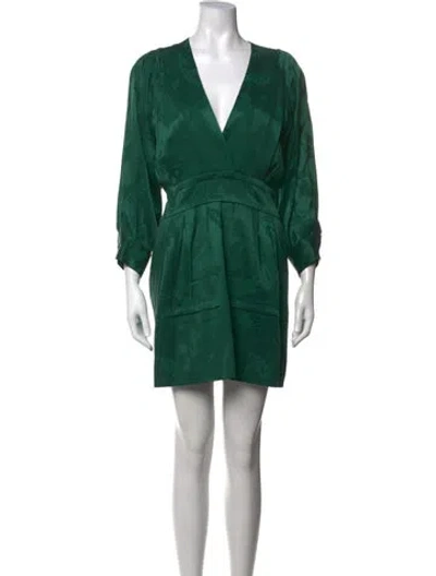 Pre-owned Smythe Floral Print Mini Dress In Green