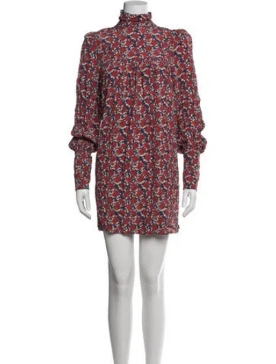 Pre-owned Smythe Floral Print Mini Dress In Red