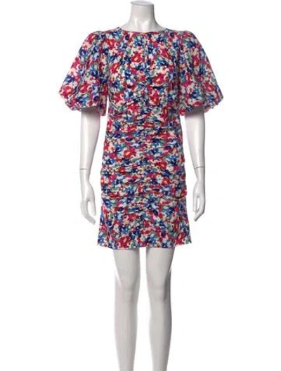 Pre-owned Smythe Floral Print Mini Dress In White