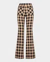 Smythe Gingham Classic Patch Pocket Bootcut Pants In Multi