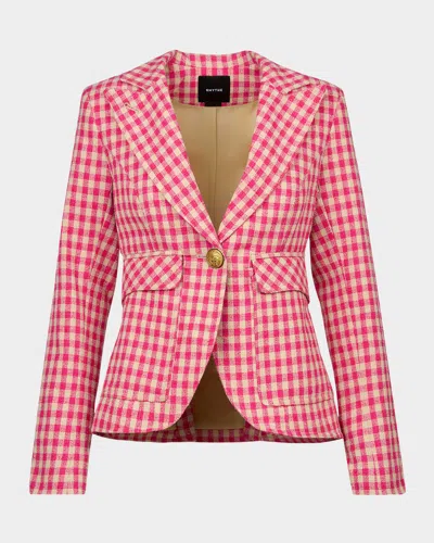 Smythe Gingham Tailored Patch Pocket Blazer In Pink