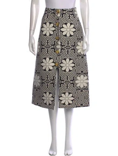 Pre-owned Smythe Graphic Print Midi Length Skirt W/ Tags In Neutrals