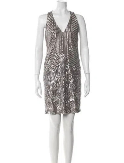 Pre-owned Smythe Graphic Print Mini Dress In Gray