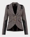 Smythe Herringbone Saddle Patch Equestrian Blazer In Multi