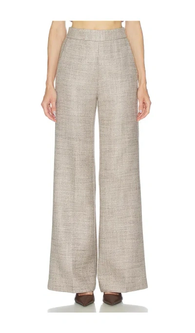 Smythe High Rise Wide Leg Pant In Taupe
