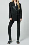 Smythe High Waisted Side Slit Pant In Black In Black