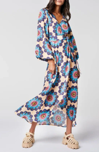 Smythe Hostess Print Long Sleeve High/low Maxi Dress In Graphic Floral