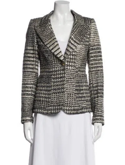 Pre-owned Smythe Houndstooth Print Blazer In Black