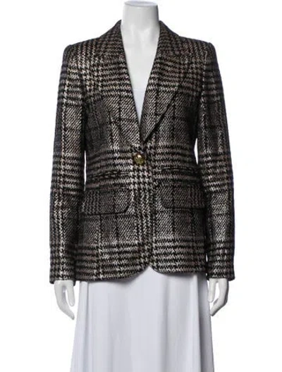 Pre-owned Smythe Houndstooth Print Blazer In Black