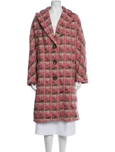 Pre-owned Smythe Houndstooth Print Coat In Pink