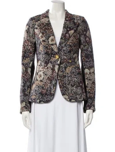 Pre-owned Smythe Jacquard Printed Blazer In Brown
