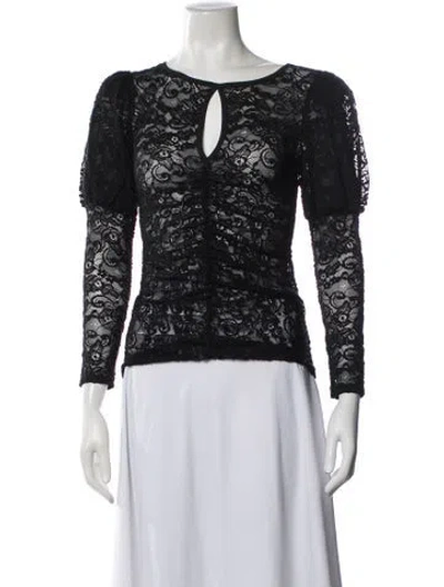 Pre-owned Smythe Lace Lace Pattern Blouse In Black
